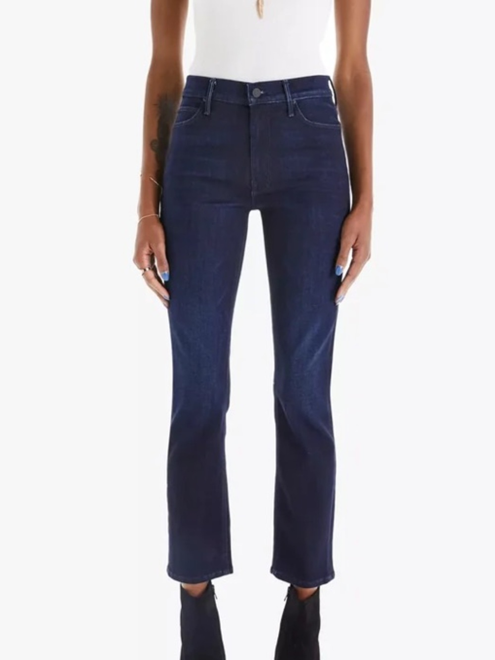 Mother The Mid-Rise Dazzler Ankle Jeans in Now Or Never